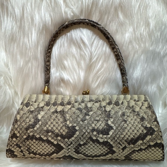 Handbags - Elegant Snake Print Handbag